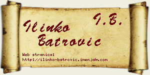 Ilinko Batrović vizit kartica